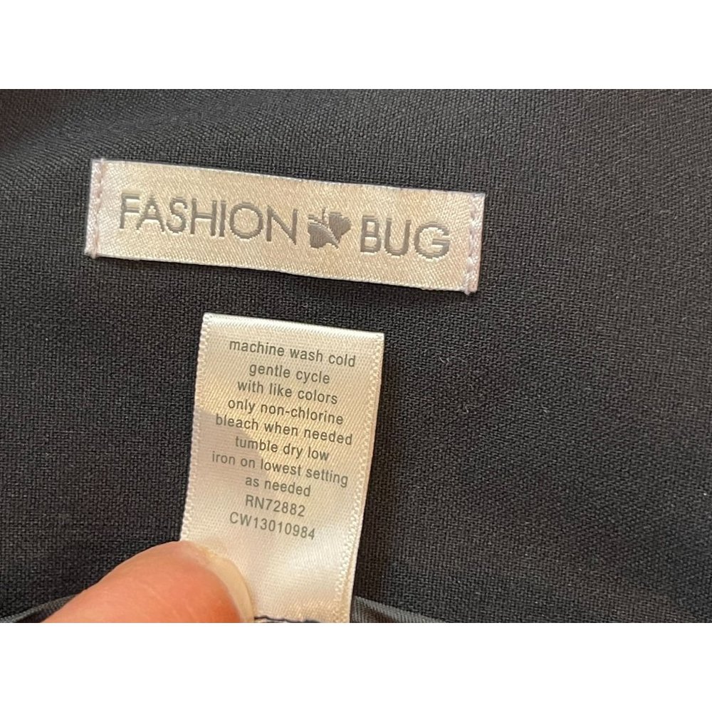 Fashion Bug Womens Dress Pants CW13010984 Wide Leg Front Button Black Size 12 - Picture 11 of 11